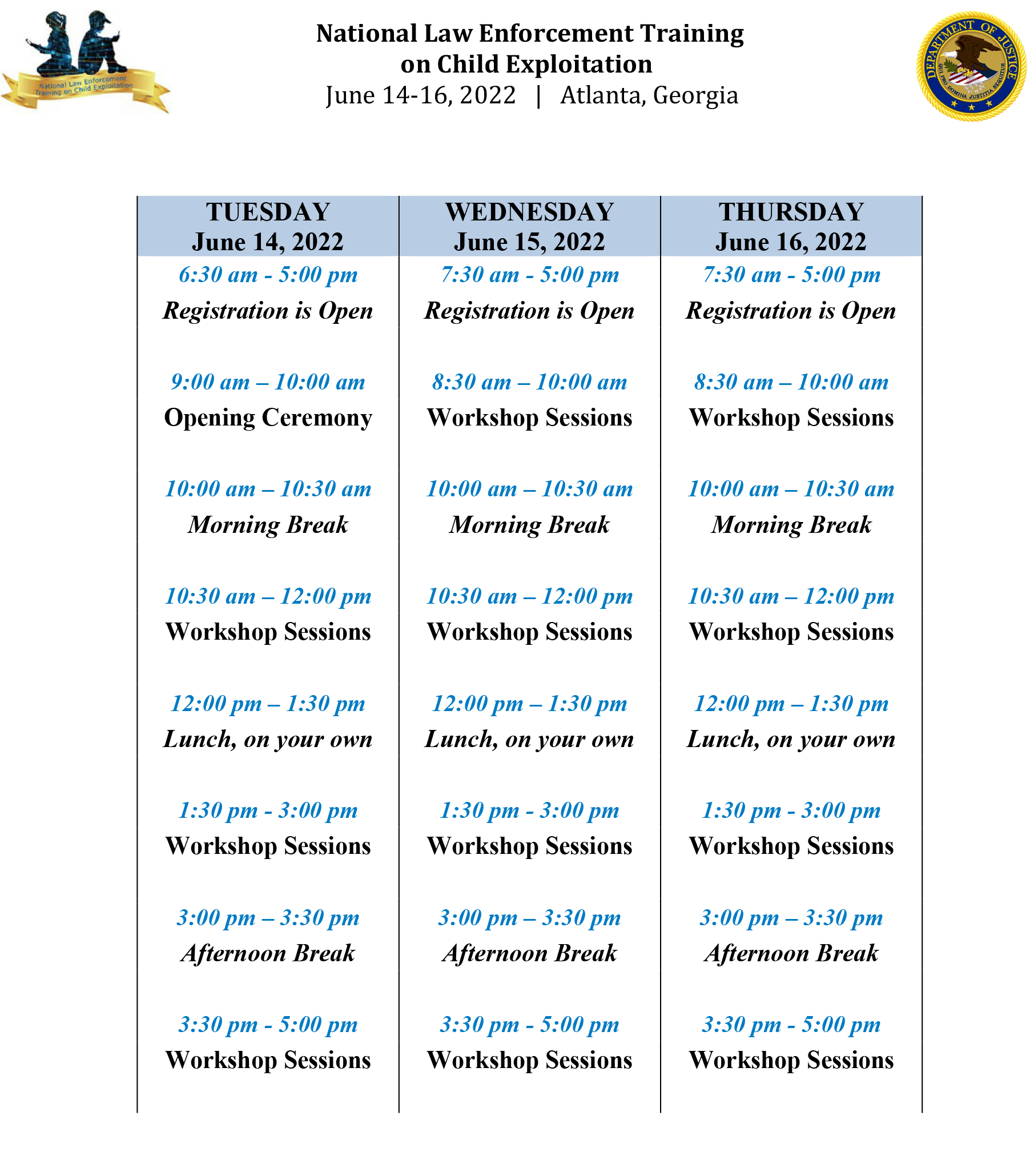 image representing NLETCE Daily Schedule