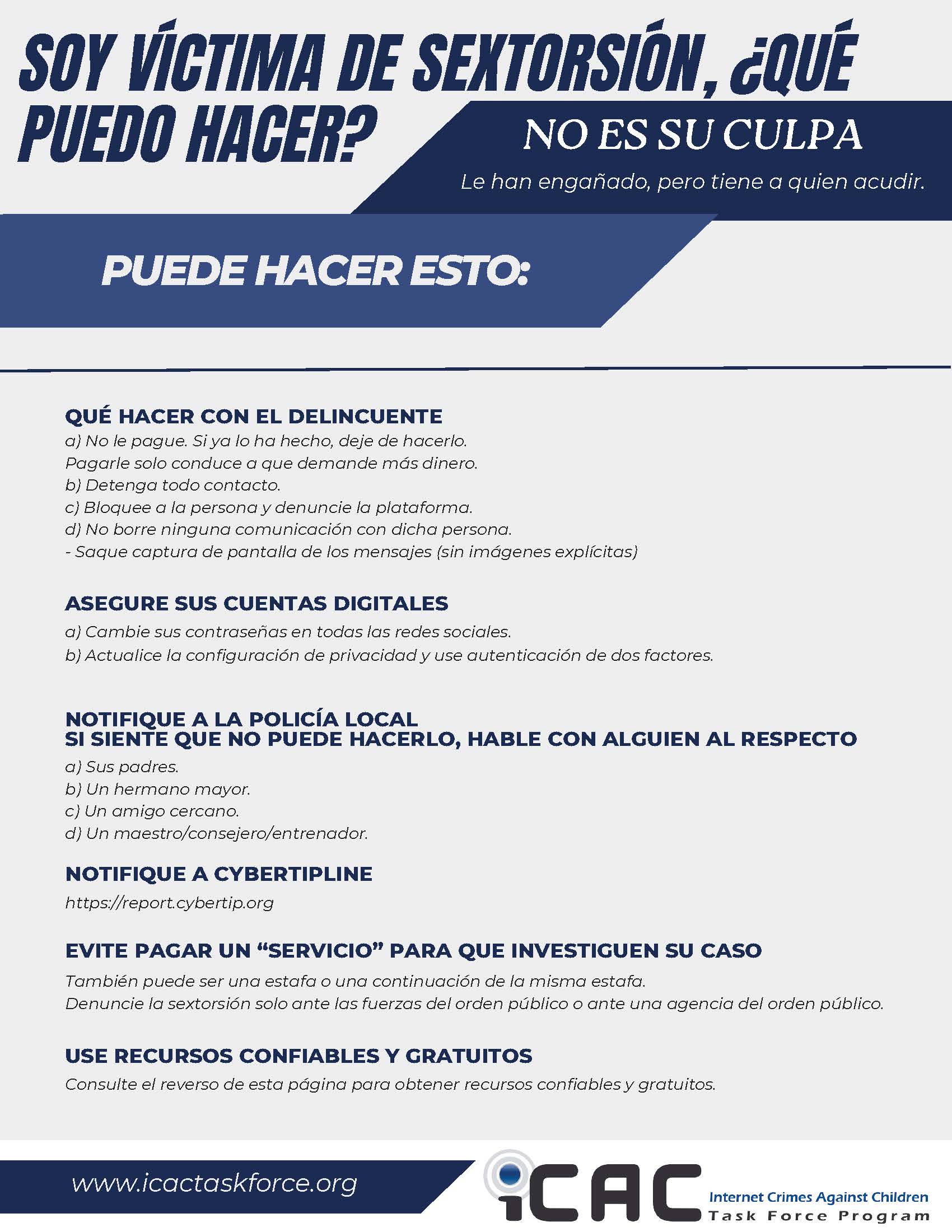 image representing Sextortion Victim Resource (Spanish Version)