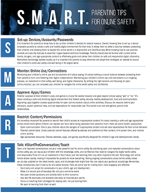 S.M.A.R.T. Parenting Tips for Online Safety Resources
